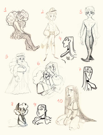 mixed media character sketches mixed media character sketches